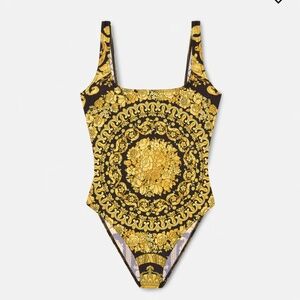 100% authentic!  Versace Barocco ONE-PIECE SWIMSUIT swimwear. Gold and black